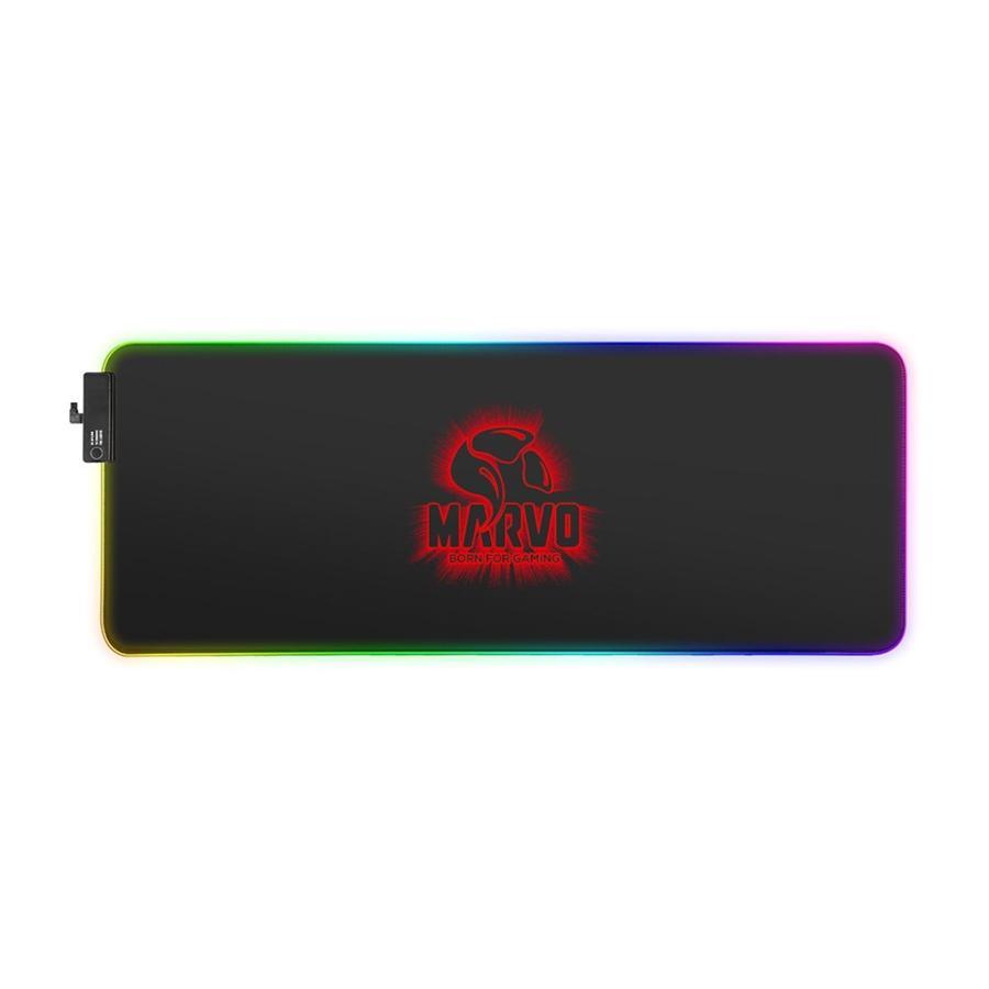 Marvo Pro - Mouse Pad XL, 800x310x3mm, With RGB Lighting, Black - - Mounts For Less