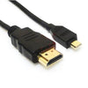 Micro-HDMI (Type D) to HDMI (Type A) 6ft cable Gold Plated v1.4 - - Mounts For Less