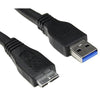 Micro USB 3.0 cable Male A to Male micro Black 3 FT - - Mounts For Less