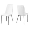 Monarch Specialties I 1033 Dining Chair, Set Of 2, Side, Upholstered, Kitchen, Dining Room, Pu Leather Look, Metal, White, Chrome, Contemporary, Modern - - Mounts For Less