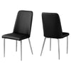 Monarch Specialties I 1034 Dining Chair, Set Of 2, Side, Upholstered, Kitchen, Dining Room, Pu Leather Look, Metal, Black, Chrome, Contemporary, Modern - - Mounts For Less