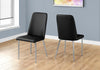 Monarch Specialties I 1034 Dining Chair, Set Of 2, Side, Upholstered, Kitchen, Dining Room, Pu Leather Look, Metal, Black, Chrome, Contemporary, Modern - - Mounts For Less