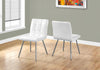 Monarch Specialties I 1071 Dining Chair, Set Of 2, Side, Upholstered, Kitchen, Dining Room, Pu Leather Look, Metal, White, Chrome, Contemporary, Modern - - Mounts For Less