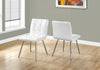 Monarch Specialties I 1071 Dining Chair, Set Of 2, Side, Upholstered, Kitchen, Dining Room, Pu Leather Look, Metal, White, Chrome, Contemporary, Modern - - Mounts For Less