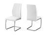 Monarch Specialties I 1075 Dining Chair, Set Of 2, Side, Upholstered, Kitchen, Dining Room, Pu Leather Look, Metal, White, Chrome, Contemporary, Modern - - Mounts For Less