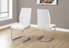 Monarch Specialties I 1075 Dining Chair, Set Of 2, Side, Upholstered, Kitchen, Dining Room, Pu Leather Look, Metal, White, Chrome, Contemporary, Modern - - Mounts For Less