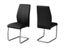 Monarch Specialties I 1076 Dining Chair, Set Of 2, Side, Upholstered, Kitchen, Dining Room, Pu Leather Look, Metal, Black, Chrome, Contemporary, Modern - - Mounts For Less