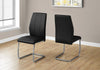 Monarch Specialties I 1076 Dining Chair, Set Of 2, Side, Upholstered, Kitchen, Dining Room, Pu Leather Look, Metal, Black, Chrome, Contemporary, Modern - - Mounts For Less