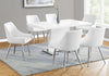 Monarch Specialties I 1090 Dining Table, 60" Rectangular, Kitchen, Dining Room, Metal, Laminate, Glossy White, Chrome, Contemporary, Modern - - Mounts For Less
