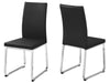 Monarch Specialties I 1092 Dining Chair, Set Of 2, Side, Upholstered, Kitchen, Dining Room, Pu Leather Look, Metal, Black, Chrome, Contemporary, Modern - - Mounts For Less