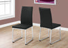 Monarch Specialties I 1092 Dining Chair, Set Of 2, Side, Upholstered, Kitchen, Dining Room, Pu Leather Look, Metal, Black, Chrome, Contemporary, Modern - - Mounts For Less