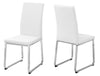 Monarch Specialties I 1093 Dining Chair, Set Of 2, Side, Upholstered, Kitchen, Dining Room, Pu Leather Look, Metal, White, Chrome, Contemporary, Modern - - Mounts For Less