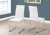 Monarch Specialties I 1093 Dining Chair, Set Of 2, Side, Upholstered, Kitchen, Dining Room, Pu Leather Look, Metal, White, Chrome, Contemporary, Modern - - Mounts For Less
