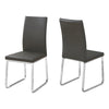 Monarch Specialties I 1094 Dining Chair, Set Of 2, Side, Upholstered, Kitchen, Dining Room, Pu Leather Look, Metal, Grey, Chrome, Contemporary, Modern - - Mounts For Less