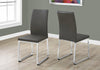 Monarch Specialties I 1094 Dining Chair, Set Of 2, Side, Upholstered, Kitchen, Dining Room, Pu Leather Look, Metal, Grey, Chrome, Contemporary, Modern - - Mounts For Less