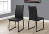 Monarch Specialties I 1106 Dining Chair, Set Of 2, Side, Upholstered, Kitchen, Dining Room, Pu Leather Look, Metal, Black, Contemporary, Modern - - Mounts For Less