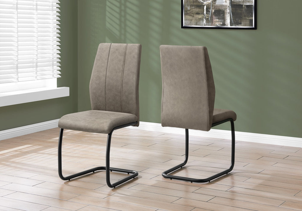 Monarch Specialties I 1114 Dining Chair, Set Of 2, Side, Upholstered, Kitchen, Dining Room, Fabric, Metal, Beige, Black, Contemporary, Modern - - Mounts For Less