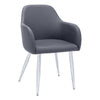 Monarch Specialties I 1192 Dining Chair, Set Of 2, Side, Upholstered, Kitchen, Dining Room, Pu Leather Look, Metal, Grey, Chrome, Contemporary, Modern - - Mounts For Less
