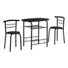 Monarch Specialties I 1208 Dining Table Set, 3pcs Set, Small, 32" L, Kitchen, Metal, Laminate, Black, Contemporary, Modern - - Mounts For Less