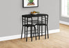 Monarch Specialties I 1208 Dining Table Set, 3pcs Set, Small, 32" L, Kitchen, Metal, Laminate, Black, Contemporary, Modern - - Mounts For Less