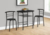 Monarch Specialties I 1208 Dining Table Set, 3pcs Set, Small, 32" L, Kitchen, Metal, Laminate, Black, Contemporary, Modern - - Mounts For Less