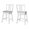 Monarch Specialties I 1233 Bar Stool, Set Of 2, Swivel, Counter Height, Kitchen, Wood, Pu Leather Look, White, Grey, Transitional - - Mounts For Less