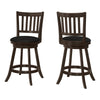 Monarch Specialties I 1237 Bar Stool, Set Of 2, Swivel, Counter Height, Kitchen, Wood, Pu Leather Look, Brown, Black, Transitional - - Mounts For Less