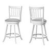 Monarch Specialties I 1239 Bar Stool, Set Of 2, Swivel, Counter Height, Kitchen, Wood, Pu Leather Look, White, Grey, Transitional - - Mounts For Less