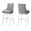 Monarch Specialties I 1243 Bar Stool, Set Of 2, Swivel, Bar Height, Wood, Pu Leather Look, Grey, White, Transitional - - Mounts For Less