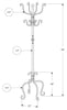 Monarch Specialties I 2065 Coat Rack, Hall Tree, Free Standing, 8 Hooks, Entryway, 74"h, Bedroom, Metal, Black, Transitional - - Mounts For Less