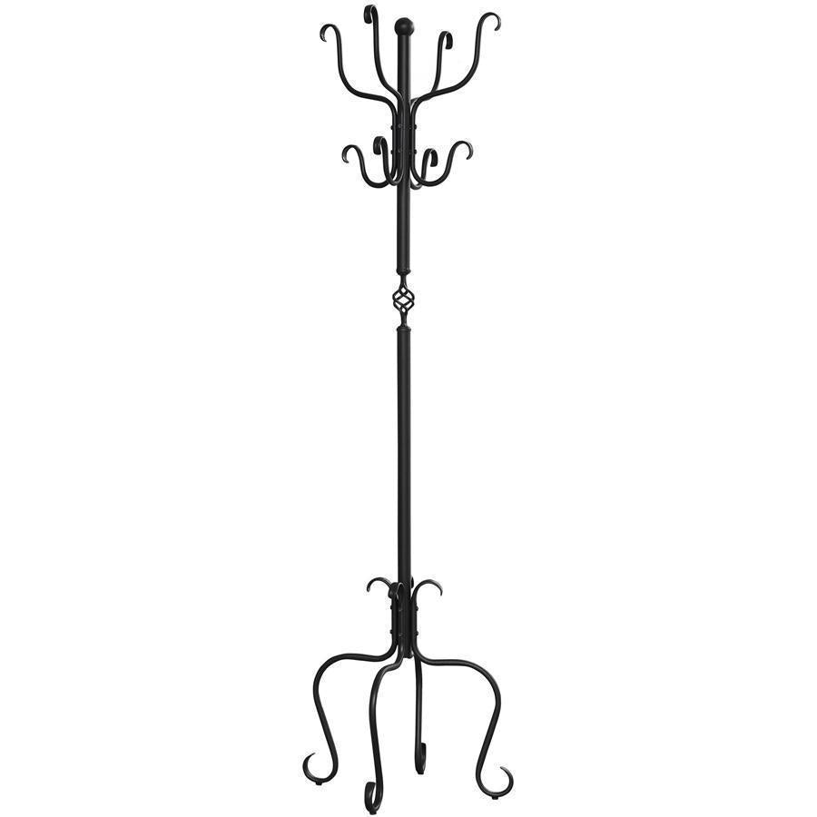 Monarch Specialties I 2065 Coat Rack, Hall Tree, Free Standing, 8 Hooks, Entryway, 74"h, Bedroom, Metal, Black, Transitional - - Mounts For Less