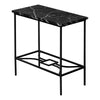 Monarch Specialties I 2074 Accent Table, Side, End, Narrow, Small, 2 Tier, Living Room, Bedroom, Metal, Laminate, Black Marble Look, Contemporary, Modern - - Mounts For Less