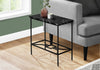 Monarch Specialties I 2074 Accent Table, Side, End, Narrow, Small, 2 Tier, Living Room, Bedroom, Metal, Laminate, Black Marble Look, Contemporary, Modern - - Mounts For Less