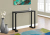 Monarch Specialties I 2106 Accent Table, Console, Entryway, Narrow, Sofa, Living Room, Bedroom, Metal, Tempered Glass, Black, Clear, Contemporary, Modern - - Mounts For Less