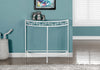 Monarch Specialties I 2112 Accent Table, Console, Entryway, Narrow, Sofa, Living Room, Bedroom, Metal, Tempered Glass, White, Clear, Contemporary, Modern - - Mounts For Less