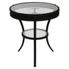 Monarch Specialties I 2140 Accent Table, Side, End, Nightstand, Lamp, Round, Living Room, Bedroom, Metal, Tempered Glass, Black, Clear, Transitional - - Mounts For Less