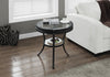 Monarch Specialties I 2140 Accent Table, Side, End, Nightstand, Lamp, Round, Living Room, Bedroom, Metal, Tempered Glass, Black, Clear, Transitional - - Mounts For Less