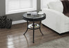 Monarch Specialties I 2140 Accent Table, Side, End, Nightstand, Lamp, Round, Living Room, Bedroom, Metal, Tempered Glass, Black, Clear, Transitional - - Mounts For Less