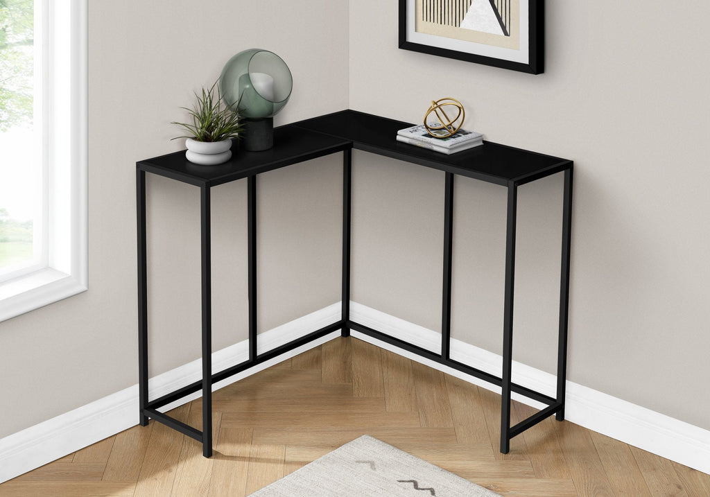 Monarch Specialties I 2157 Accent Table, Console, Entryway, Narrow, Corner, Living Room, Bedroom, Metal, Laminate, Black, Contemporary, Modern - - Mounts For Less