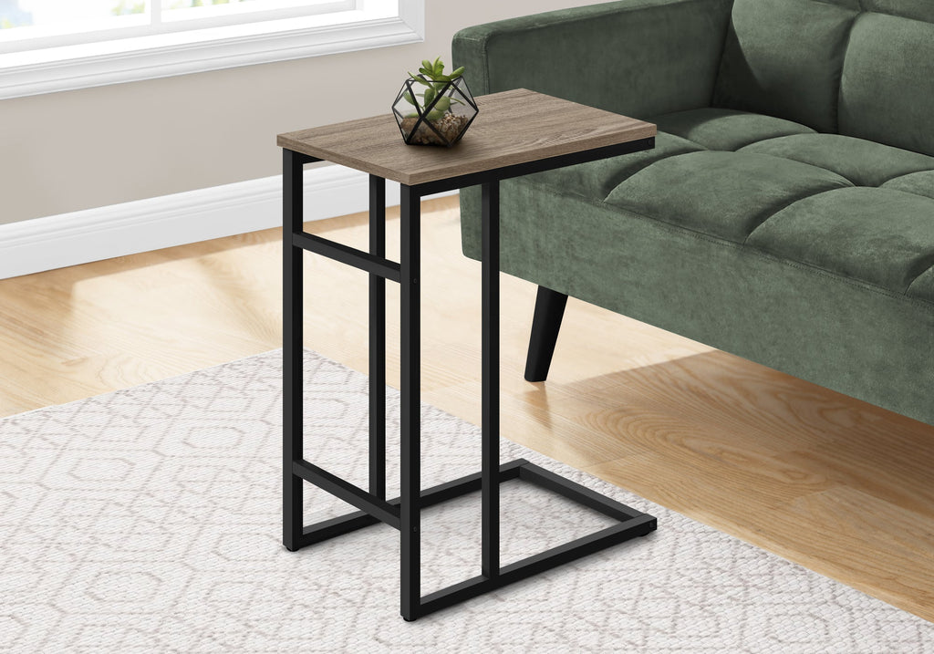 Monarch Specialties I 2172 Accent Table, C-shaped, End, Side, Snack, Living Room, Bedroom, Metal, Laminate, Brown, Black, Contemporary, Modern - - Mounts For Less