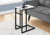 Monarch Specialties I 2173 Accent Table, C-shaped, End, Side, Snack, Living Room, Bedroom, Metal, Laminate, White Marble Look, Black, Contemporary, Modern - - Mounts For Less