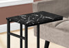 Monarch Specialties I 2174 Accent Table, C-shaped, End, Side, Snack, Living Room, Bedroom, Metal, Laminate, Black Marble Look, Contemporary, Modern - - Mounts For Less
