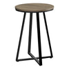 Monarch Specialties I 2177 Accent Table, Side, Round, End, Nightstand, Lamp, Living Room, Bedroom, Metal, Laminate, Brown, Black, Contemporary, Modern - - Mounts For Less