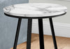 Monarch Specialties I 2178 Accent Table, Side, Round, End, Nightstand, Lamp, Living Room, Bedroom, Metal, Laminate, White Marble Look, Black, Contemporary, Modern - - Mounts For Less