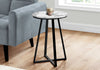 Monarch Specialties I 2178 Accent Table, Side, Round, End, Nightstand, Lamp, Living Room, Bedroom, Metal, Laminate, White Marble Look, Black, Contemporary, Modern - - Mounts For Less