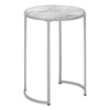 Monarch Specialties I 2205 Accent Table, Side, Round, End, Nightstand, Lamp, Living Room, Bedroom, Metal, Laminate, White Marble Look, Grey, Contemporary, Modern - - Mounts For Less