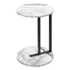 Monarch Specialties I 2210 Accent Table, Side, Round, End, Nightstand, Lamp, Living Room, Bedroom, Metal, Laminate, White Marble Look, Black, Contemporary, Modern - - Mounts For Less