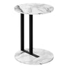 Monarch Specialties I 2210 Accent Table, Side, Round, End, Nightstand, Lamp, Living Room, Bedroom, Metal, Laminate, White Marble Look, Black, Contemporary, Modern - - Mounts For Less