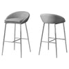 Monarch Specialties I 2299 Bar Stool, Set Of 2, Bar Height, Metal, Fabric, Grey, Chrome, Contemporary, Modern - - Mounts For Less