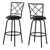 Monarch Specialties I 2375 Bar Stool, Set Of 2, Swivel, Bar Height, Metal, Pu Leather Look, Black, Contemporary, Modern - - Mounts For Less